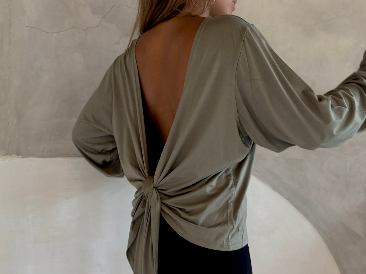 RETREAT | EXHALE reversible long sleeve wrap top