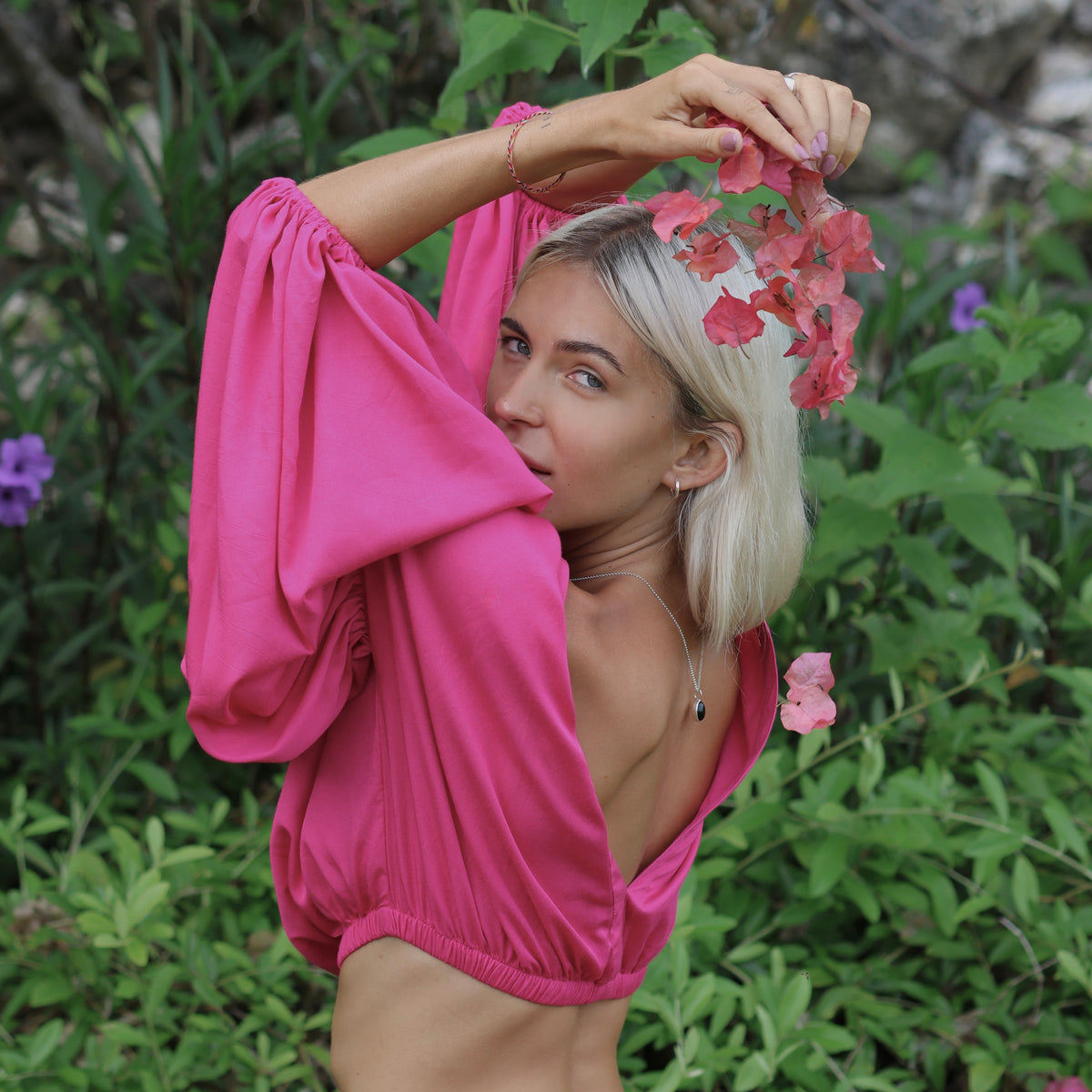 INI | The Believer Deep V Balloon Sleeve Top