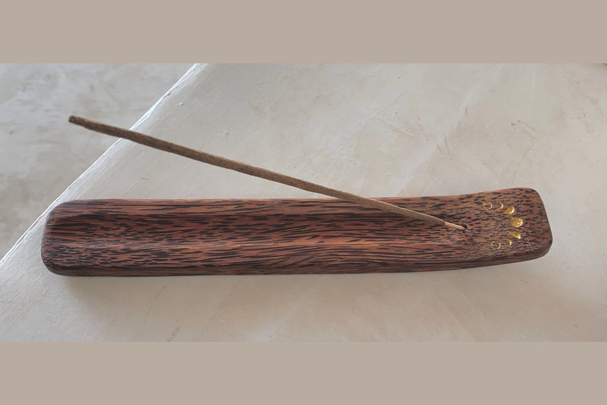 LITTLE MOONS Coconut Wood Incense Tray Holder