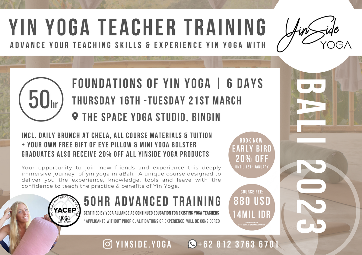 50hr YIN YOGA Teacher Training Bali 2023